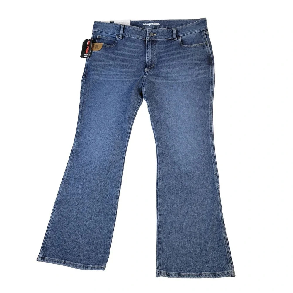 Wrangler Riggs Strong Bootcut Jeans Women's Sz 20 Workwear Lined Blue‎ NWT